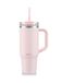 BODUM TRAVEL MUG Vacuüm-reisbeker, roestvrij staal, 1,2 l, 40 oz, met handvat en rietje, kleur aardbei