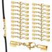 Ensemble de 20 pièces de fermoirs de chaîne en acier inoxydable pour la fabrication de bijoux, bracelets et pendentifs avec fermoirs en cordon de cuir doré