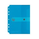 Herlitz documenttas A5 om op te bergen, polypropyleen-folie, verpakking van 6 stuks, met drukknopsluiting transparant blauw
