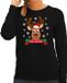 Bellatio Decorations foute kersttrui/sweater dames - Rendier - zwart - Merry Christmas XS