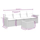vidaXL 5-delige Loungeset met kussens, polyrattan, beige