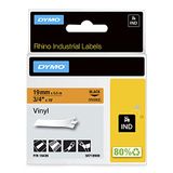 DYMO Rhino-industriële vinyletiketten, 19 x 5,5 m, zwart op oranje, zelfklevende tape, voor DYMO Rhino en LabelManager labelprinter