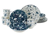 Creatable Damast Blauw Combinatieservice 16 stuks