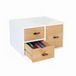 Merkloos Relaxdays Bureau organizer - met 3 lades - bamboe - wit-natuur
