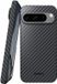 NEKIT Fiber Hoesje Geschikt voor Google Pixel 9 Pro XL - Compatibel met MagSafe - Kevlar Aramidevezels 1500D - Back Cover Ultra Dun - Grijs/Zwart