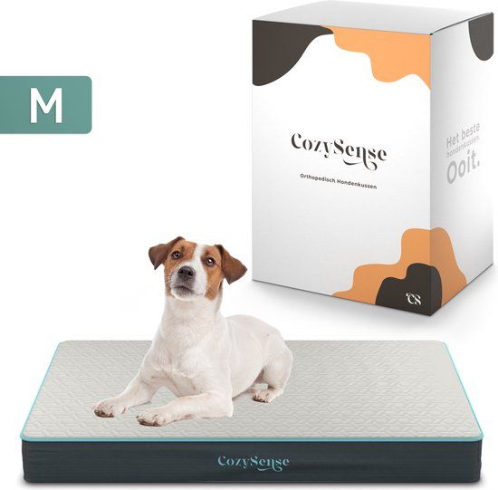 CozySense Orthopedisch Hondenkussen 75 x 45 cm Maat M Grijs/Zwart
