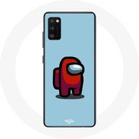 Maniacase Hoesje voor Samsung Galaxy A41 Among Us videogame Blauwe achtergrond