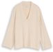 Tom Tailor - Gezellig shirt met lange mouwen en V-hals - Maat XXL - whisper offwhite melange