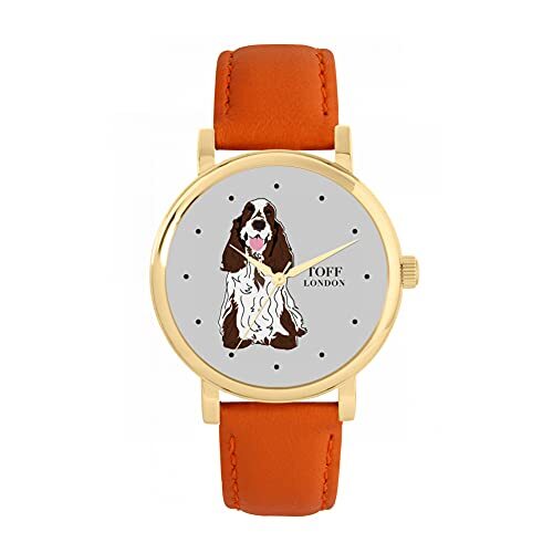 Toff London Bruin Wit Cocker Spaniel Hondenhorloge