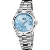 Lotus 18930/3 Polshorloge Dames Zilverkleurig Staal Blauw