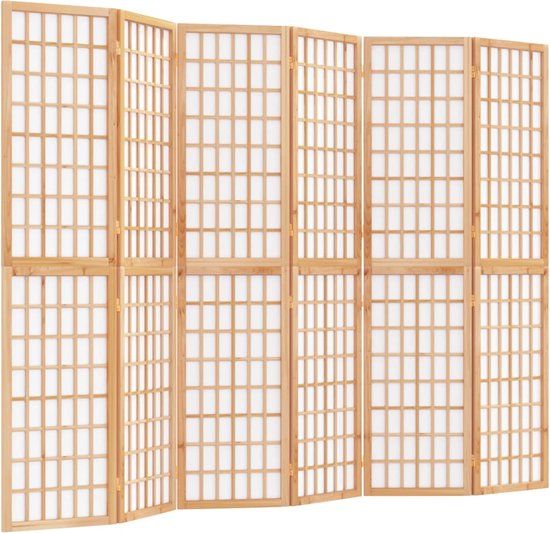 vidaXL Kamerscherm - Inklapbaar - 6 Panelen - Japanse Stijl - 240x170 cm - Naturel