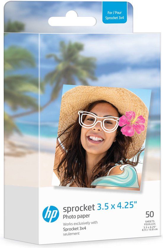 HP Sprocket 3x4 Instant Printpapier - 50 Vel - Zelfklevend
