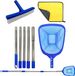 Wan GmbH Skimmer Set - Net en Borstel - Zwembad Onderhoud - Fijnmazig Anti-verstopping Net - 215 cm Lengte - Blauw