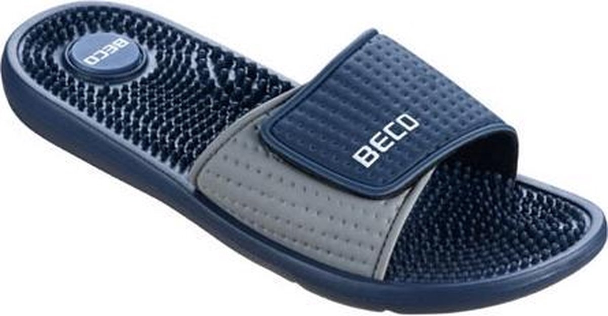 Beco badslippers met klittenband donkerblauw heren