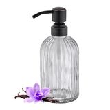 Leetcp Zeepdispenser, afwasmiddel dispenser, badkamer vloeibare zeepdispenser, met roestvrije roestvrijstalen pomp, 16 oz olie gewreven brons heldere zeepdispenser