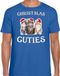 Bellatio Decorations Kitten Kerstshirt / Kerst t-shirt Christmas cuties blauw voor heren - Kerstkleding / Christmas outfit M