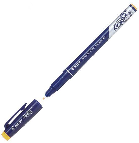 Pilot FriXion Gele Fineliner - Uitwisbare Fineliner viltstift met 0.45mm schrijfbreedte