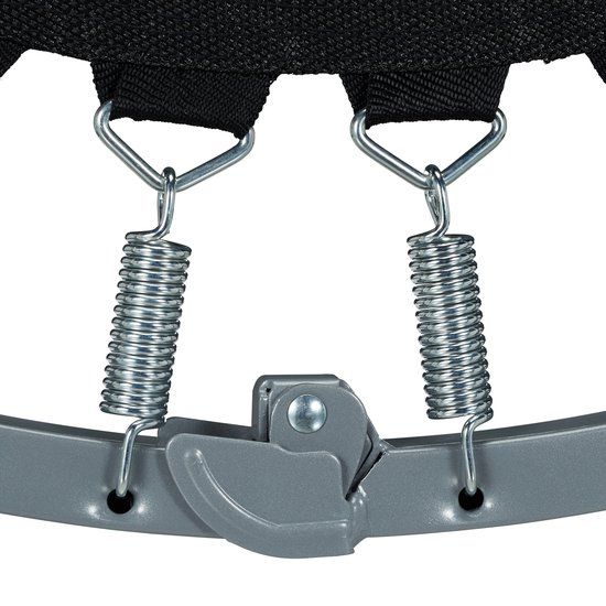 Relaxdays Opvouwbare Fitnesstrampoline - 95 cm - Indoor - Zwart/Donkerblauw/Grijs