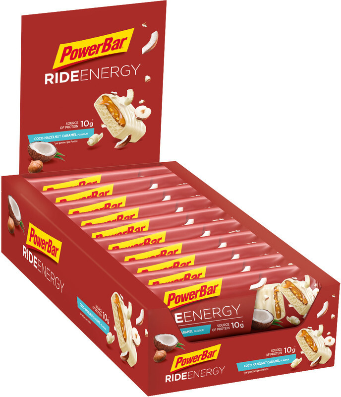 PowerBar Ride Energy Sportvoeding met basisprijs Coco-Hazelnut Caramel 18 x 55g rood