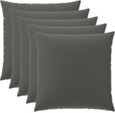 vidaXL Kussensloop - 6 stuks - Heerlen - Antraciet - 80 x 80 cm - Polyester
