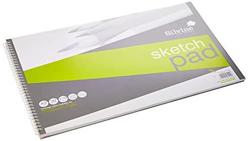 Silvine A3+ draadgebonden schets pad. 60 pagina's (30 vellen) 170 g/m² glad patroon papier. Ref 473