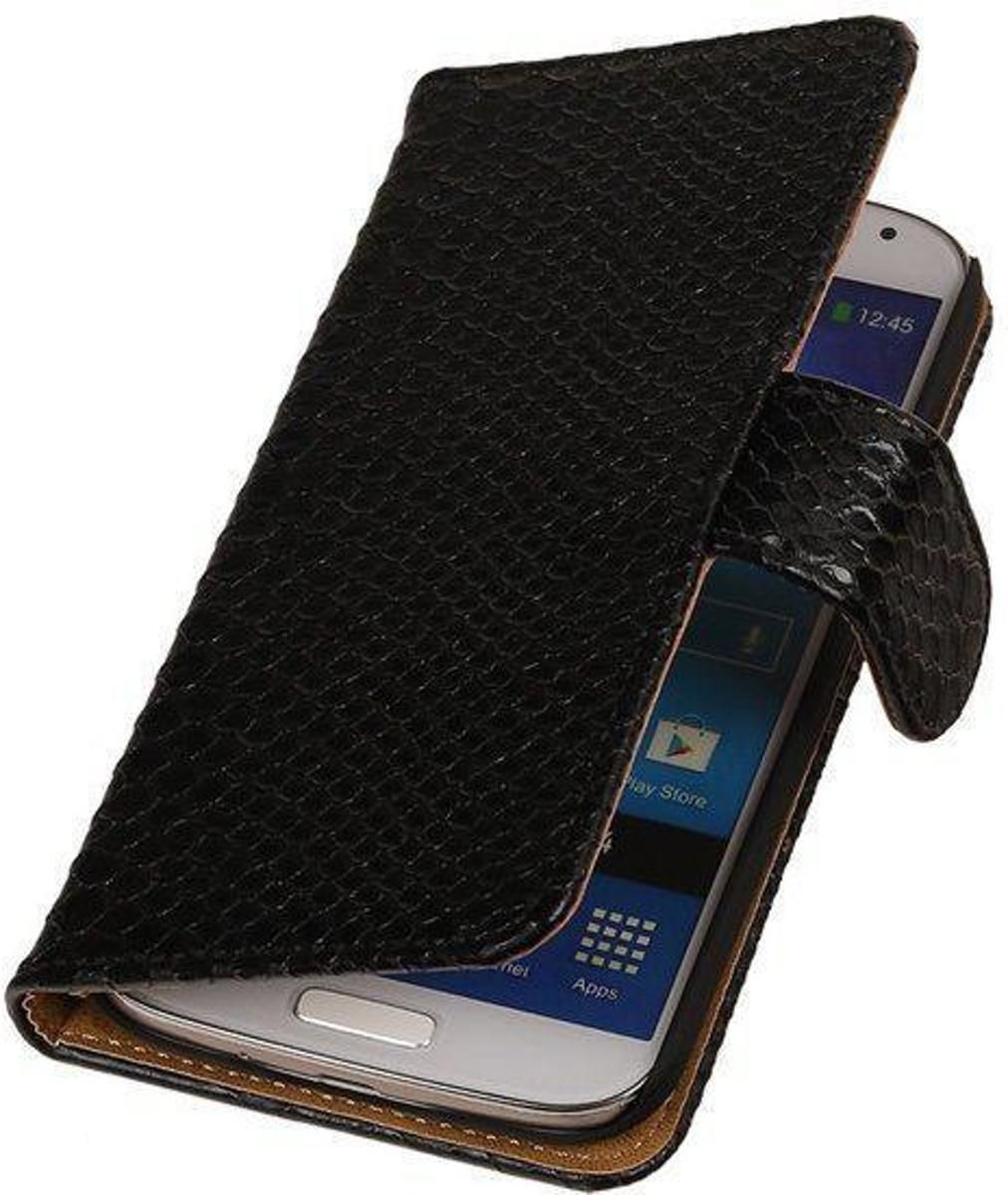 Best Cases Book Cover Hoesje Galaxy S4 I9500 Zwart Slangen / Snake Design