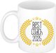 Bellatio Decorations Cadeau koffie/thee mok - de beste Coach van 2025 - wit - 300 ml - keramiek