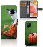 B2Ctelecom Samsung Galaxy A42 5G Telefoonhoesje met Pasjes Kitten