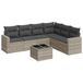 vidaXL 7-delige Loungeset met kussens, polyrattan, lichtgrijs