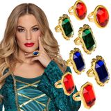 Boland - Set van 8 Edelsteen Ringen - Unisex - Volwassenen - Multicolor