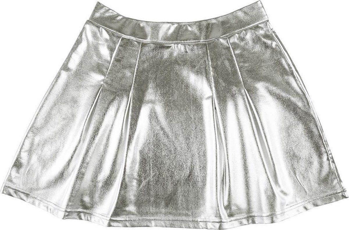 Minirokje Shiny zilver M/L