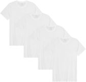 DANISH ENDURANCE T-shirt voor Heren - Crew Neck - Wit - 4 pack - Maat XL