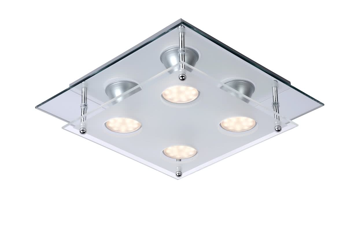 Lucide ready-led plafondlicht 4x50412/03/36 glas/chroom