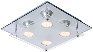 Lucide ready-led plafondlicht 4x50412/03/36 glas/chroom