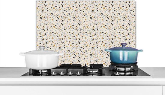 KitchenYeah Spatscherm keuken 60x40 cm - Terrazzo - Aluminium