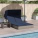 Prolenta Maison Exclusive - Dubbele ligbed met zonnescherm en kussens, grijs, polyrotan