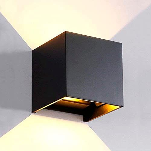 LEDme - Wandlamp zwart buiten/binnen led 6 W, 3000 K warm wit, instelbare lichtstraal, IP54 waterdicht