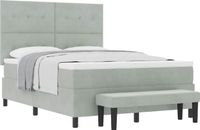 vidaXL Boxspring bed met hoofdeinde Lichtgrijs 200 x 140 cm Fluweel