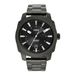 Fossil Machine Horloge voor heren, Quartz uurwerk met roestvrij stalen of leren band, Black and dark grey