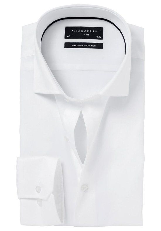 Michaelis slim fit overhemd - twill - wit