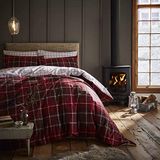 Catherine Lansfield Beddengoedset voor bedden van 135 cm, 100% katoen, rood, 210 x 280 + 50 x 155, 2