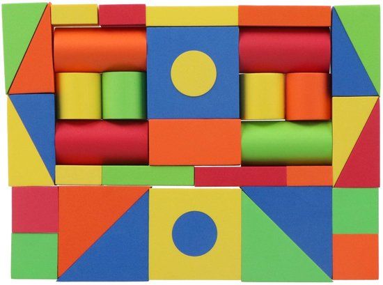 Merkloos Jipy Discover - Foam Stapelblokken - 37 Delig - Gekleurd