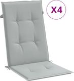 vidaXL Stoelkussens Hoge Rug 120x50x4 cm Stof Lichtgrijs (Set van 2)