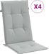 vidaXL Stoelkussens Hoge Rug 120x50x4 cm Stof Lichtgrijs (Set van 2)
