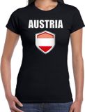 Bellatio Decorations Shoppartners Bv Oostenrijk landen supporters t-shirt - zwart - dames - fan kleding - korte mouwen - met vlag schild - katoen XL