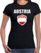 Bellatio Decorations Shoppartners Bv Oostenrijk landen supporters t-shirt - zwart - dames - fan kleding - korte mouwen - met vlag schild - katoen XL