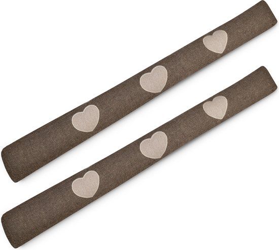 Beautissu Tuuli HR – Set van 2 Tochtstopper Deur 120x8 cm – Tochtrol Bruin Tochtkussen voor Deur en Ramen