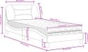 vidaXL Bed met matras "Hvar" stof crèmekleurig 90x200 cm