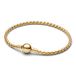 PANDORA Moments 564028C00-18 Sterling zilveren ronde vleugel ketting armband met 14K vergulde legering, momenten, maat: 18 cm