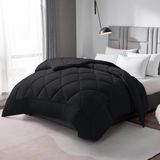 Famanu - Microvezel dekbed 200 x 200 cm, 4 seizoenen, superzacht en ademend – Zwart